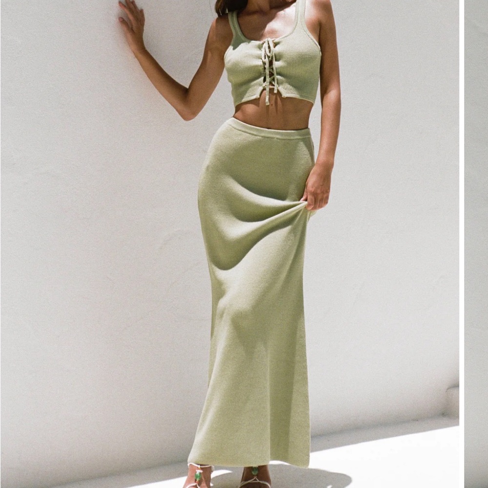 SABO Skirt matching green Leander skirt set, size small new with tags
